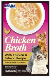 Inaba Chicken Broth with Chicken and Salmon Recipe Side Dish for Cats