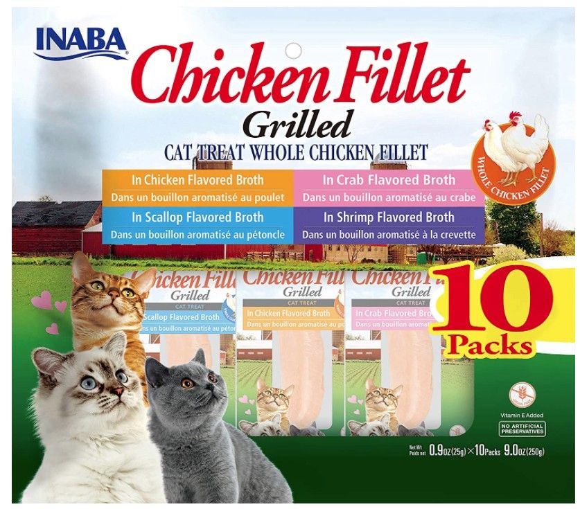 Inaba Chicken Fillet Cat Treat Whole Chicken Fillet Variety Pack