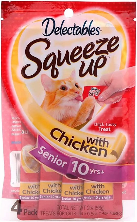 Hartz Delectables Senior Squeeze Up Lickable Cat Treat - Chicken