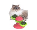 Cat Turntable Toy, Multifunction Catnip Rotating Windmill Toys with Strong Suction Cup, Interactive Play Self Groomer Massage Toy(D0101HEBN07)