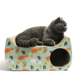Cat Shape Kitten Lounge Cardboard Scratcher with Catnip Cat Scratch Board Cat Scratch Post Scratching Board