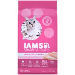 Iams Proactive Health Sensitive Digestion and Skin Dry Cat Food Turkey 13 Lb