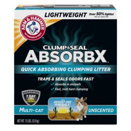 Arm & Hammer Clump & Seal AbsorbX Lightweight Multi-Cat Unscented Litter 15lb