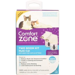 Comfort Zone MultiCat Calming Diffuser Kit, Cat Pheromones, 2 Pack Diffuser Kit, New Formula