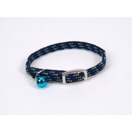Lil Pals Elasticized Safety Kitten Collar with Reflective Threads Blue 3/8 in x 8 in