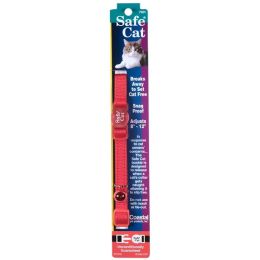 Safe Cat Adjustable Snag-Proof Nylon Breakaway Collar Red 3/8 in x 8-12 in