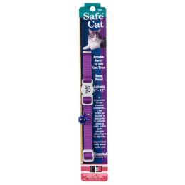 Safe Cat Adjustable Snag-Proof Nylon Breakaway Collar Purple 3/8 in x 8-12 in