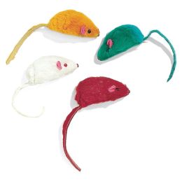 Spot Colored Plush Mice Rattle & Catnip Cat Toy Assorted 4.5 in 4 Pack