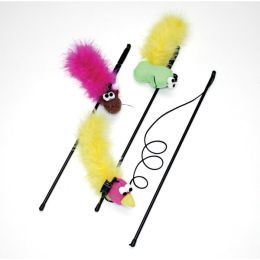 Spot Feather Boa Teaser Wand with Catnip Assorted 12 in