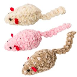 Spot Chenille Chaser Mouse Cat Toy Assorted