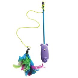 Spot Laser & Feather Teaser Wand Cat Toy Assorted 12 in