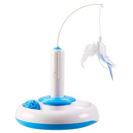 Spot Spin Around Track Cat Toy White, Blue One Size
