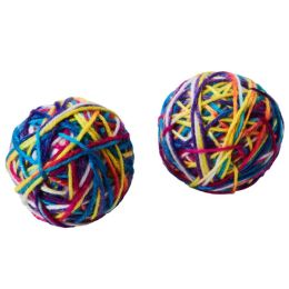 Spot Sew Much Fun Yarn Ball Cat Toy Multi 2.5in 2pk