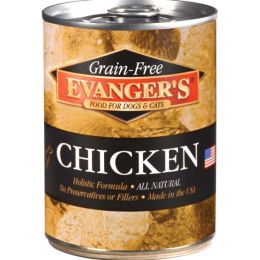Evanger's Grain-Free Chicken Canned Dog & Cat Food 12.8 oz 12 Pack