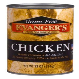 Evangers Grain-Free Chicken Canned Dog and Cat Food 12Ea/20.2 Oz, 12 Pk