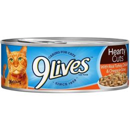 9Lives Hearty Cuts Turkey Chicken Cheese Canned Cat Food 5.5 Ounces