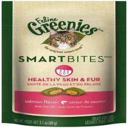 Greenies FELINE SMARTBITES Healthy Skin & Fur Salmon Flavor Cat Treat 2.1 oz