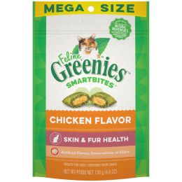 Greenies FELINE SMARTBITES Healthy Skin & Fur Chicken Flavor Cat Treat 4.6 oz