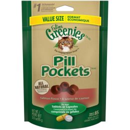 Greenies FELINE Pill Pockets Salmon Flavor Cat Treats 3 oz 85 Count