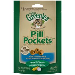 Greenies FELINE Pill Pockets Tuna & Cheese Flavor Cat Treats 1.6 oz 45 Count