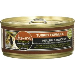 Dave'S Pet Food Naturally Healthy Cat Food Turkey Formula Case Brown 5.5 Oz