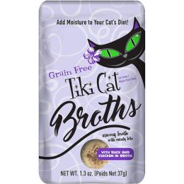Tiki Pets Cat Broth Duck and Chicken 1.3oz Pouch (Case Of 12)