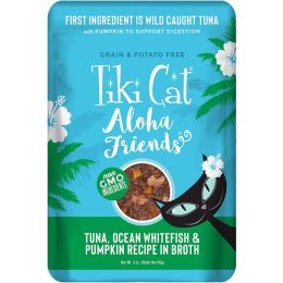 Tiki Pets Cat Aloha Friends Tuna, Ocean Whitefish & Pumpkin 3oz. Pouch (Case Of 12)