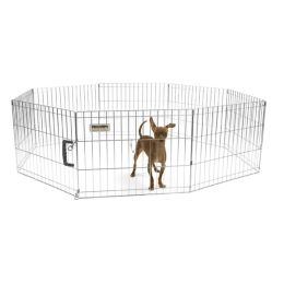 Precision Pet Products Exercise Pen Silver 18 in