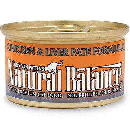Natural Balance Pet Foods Chicken & Liver Pate Formula Canned Cat Wet Food 3 oz 24 Pack