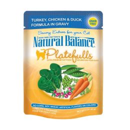 Natural Balance Pet Foods Platefulls Turkey Chicken & Duck Formula in Gravy Cat Wet Food 3 oz 24 Pack