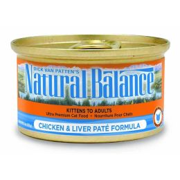 Natural Balance Pet Foods Chicken & Liver Pate Formula Canned Cat Wet Food 5.5 oz 24 Pack