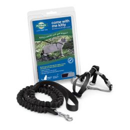 PetSafe Premier Come With Me Kitty Harness & Bungee Leash Combo Black, Silver Small
