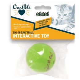 OurPets Zig-n-Zag Ball Cat Toy Green