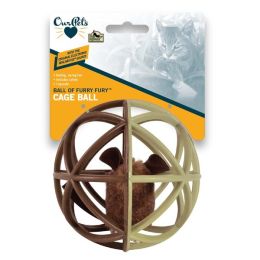 OurPets Trapped Mouse Ball of Furry Fury Catnip Toy Coffee/Beige