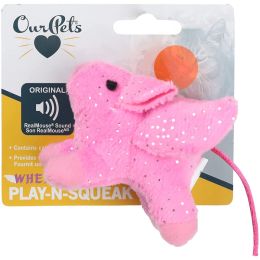 OurPets Play N Squeak Pigs Fly Catnip Toy Pink