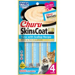 Inaba Cat Churu Puree Skin&Coat Tuna Scallop 2Oz/6Ct