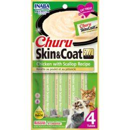 Inaba Cat Churu Puree Skin&Coat Chkn Scallop 2Oz/6Ct