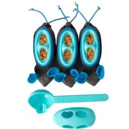 Doc & Phoebe Indoor Hunting Cat Feeder Mouse Blue, Gray 3 Pack