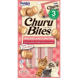Inaba Cat Churu Bite Chkn Wrap Tuna Salmon 6Ct/1.05Oz
