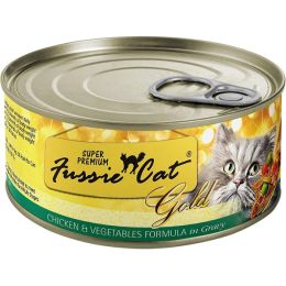 Fussie Cat Gold Chicken Veg Gravy 2.82oz/24  Superprem Can