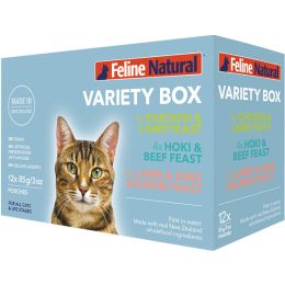 Feline Natural Cat Grain Free 3 Oz Variety Pack Pouch 12 Pack