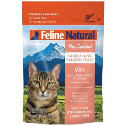 FELINE NATURAL CAT GRAIN FREE LAMB SALMON 3oz POUCH 12 PIECES